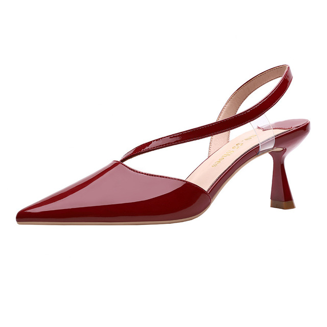 Fashion pointed shallow high heeled shoes transparent sandals slim heels sexy women’s shoes