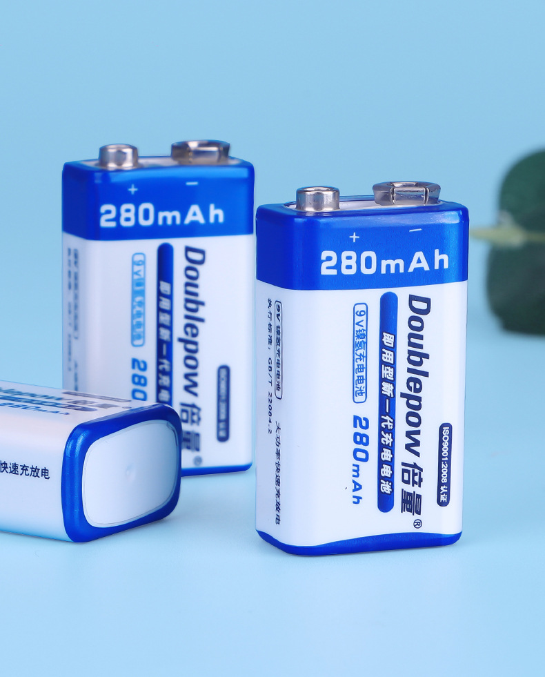 Double 9V rechargeable battery 6F22 square multimeter medical instrument 9V280mah Battery msds report