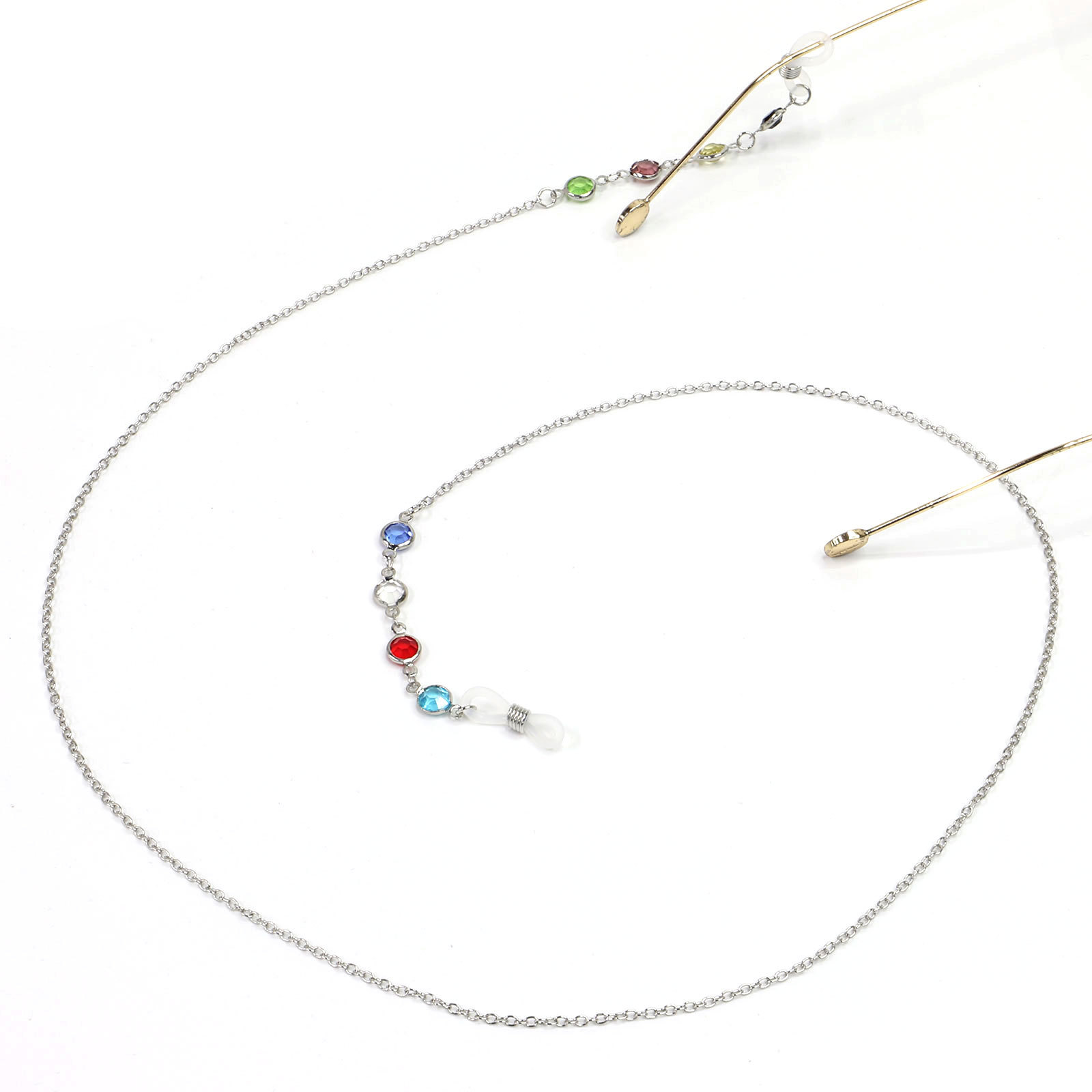 20g Weight Metal Material Gold, Silver Color Korean Color Diamond Chain Sunglasses Chain Myopia Glasses College Style Glasses Rope Glasses Hanging Chain Wholesale Nihaojewelry 3
