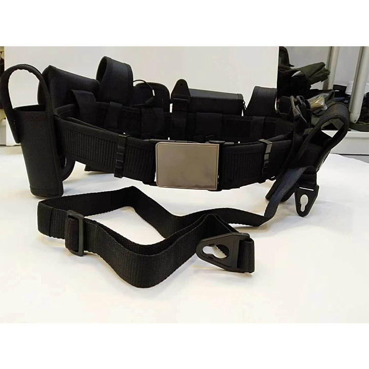 金属新标多功能战术执勤腰带尼龙斜跨八件套保安巡逻武装腰带黑白
