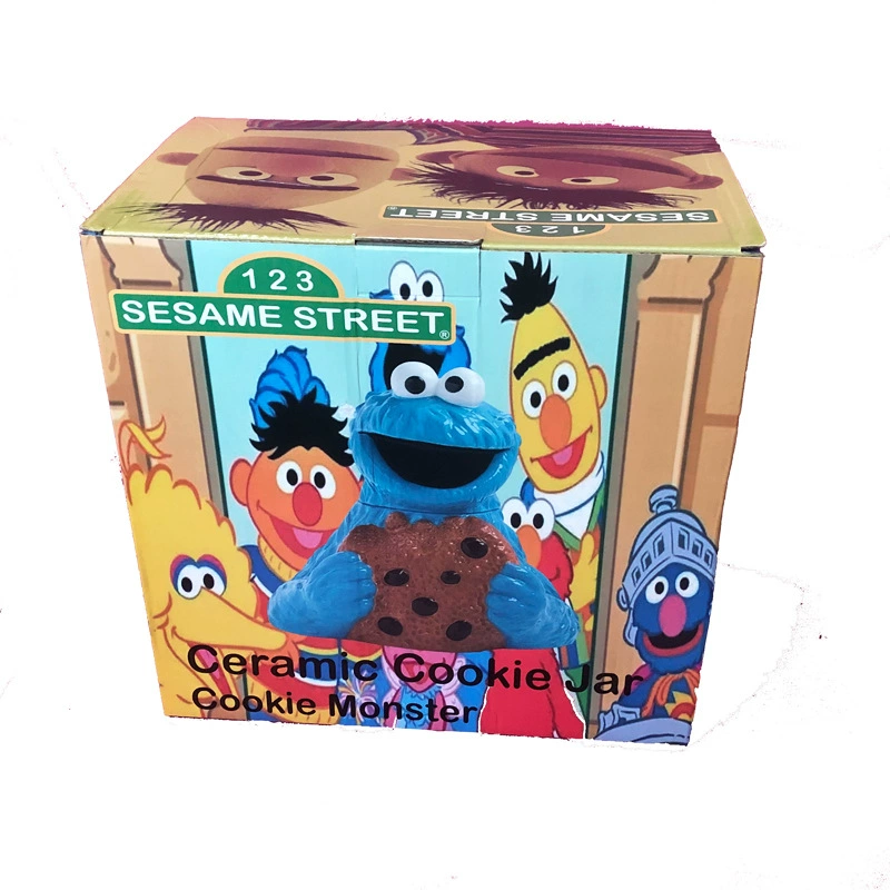 Sesame Street cartoon three -dimensional ceramic candy biscuits jar
