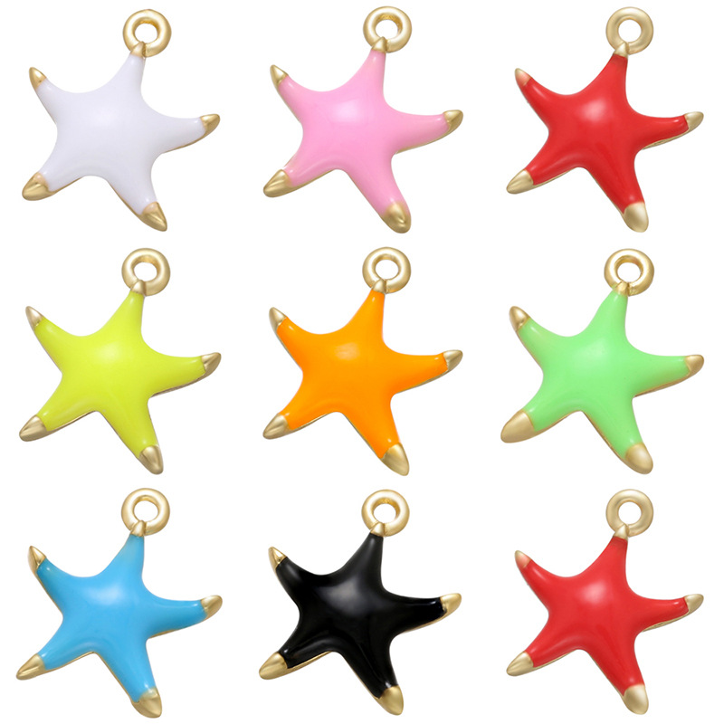 1 Piece Simple Style Star Copper Enamel Jewelry Accessories display picture 1