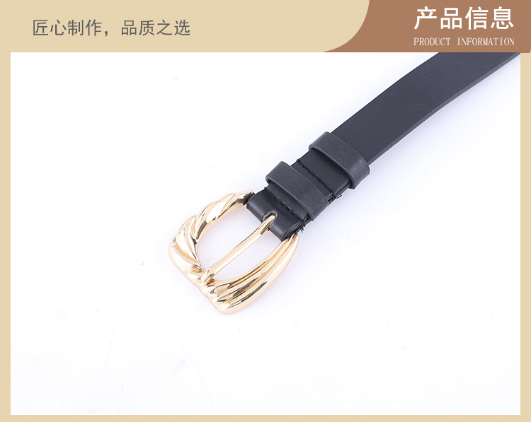 Combination With Black Gold Buckle Belt Ladies Fashion Pattern Pin Buckle Decorative Belt Women Wholesale Nihaojewelry display picture 16