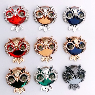 owl box paste DIY accessories clothing Brooch accessories mobile phone shell paste Rhinestones 