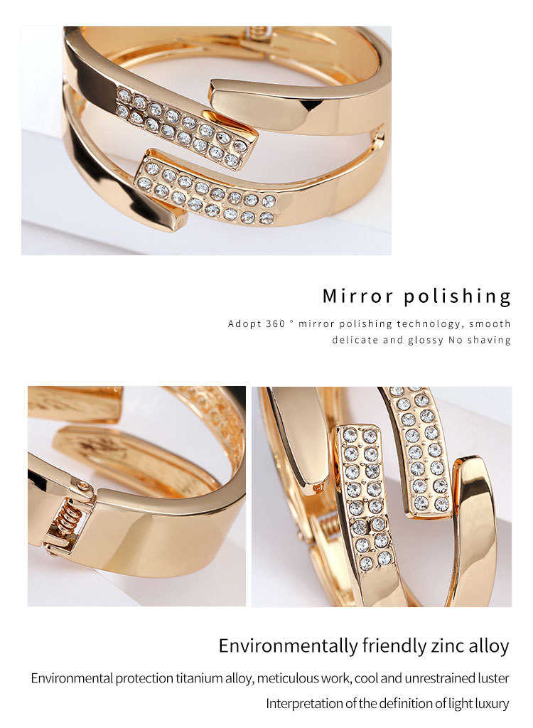 simple diamond glossy open bracelet