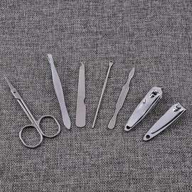 修甲套装7件套 指甲钳 碳钢指甲剪 美容套批发LOGO 美甲工具