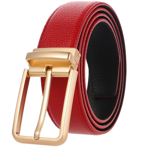 Dumb gold buckle+red face/black background