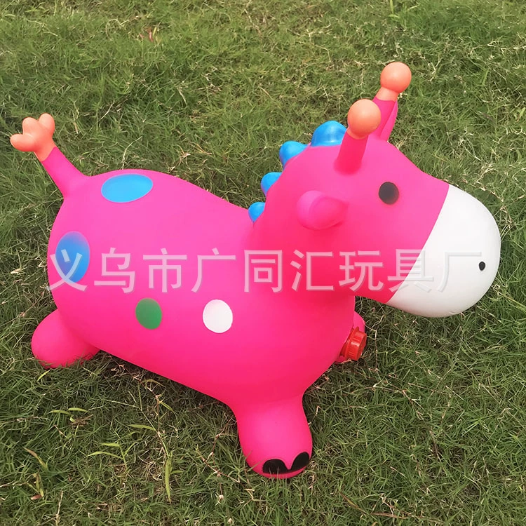 Детское надувное кольцо из нового материала Прыгающая лошадь эльф Резиновая лошадь утолщенный ПВХ Единорог ледяной дракон Лошадь большая собака мультфильм