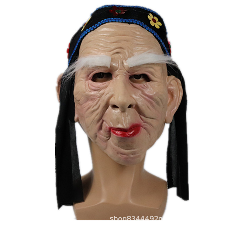 Mengpo máscara de Halloween Horror tocados látex Casa Encantada vestir anciana etapa rendimiento apoyos Ventas Directas la fábrica
