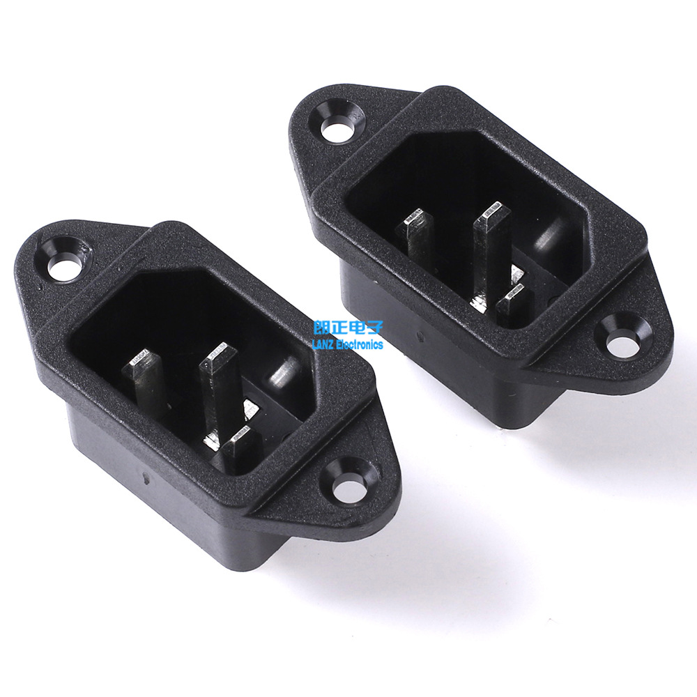 LANZMFG Langzheng LZ-14-1 hollow Commodities word socket AC Power outlet C14 Ears Screw holes