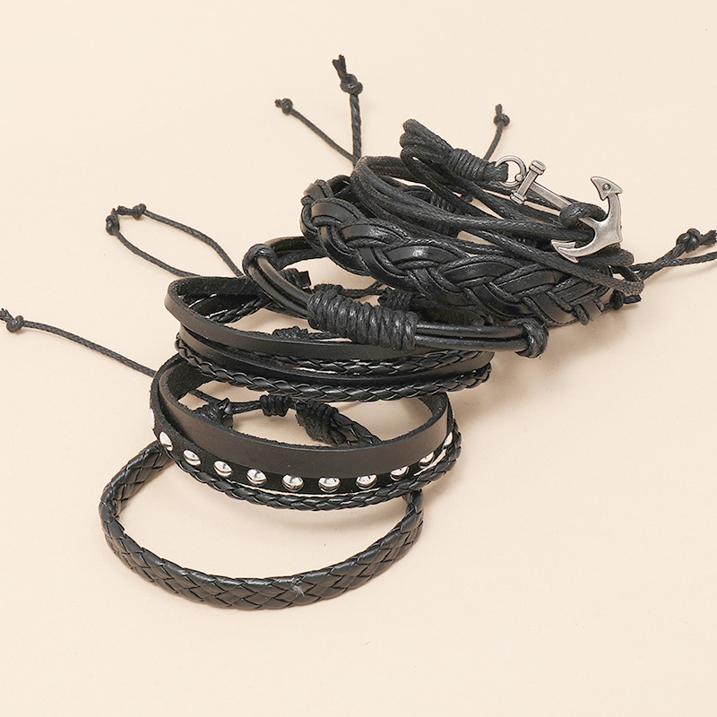 new hand-woven retro cowhide bracelet DIY leather bracelet