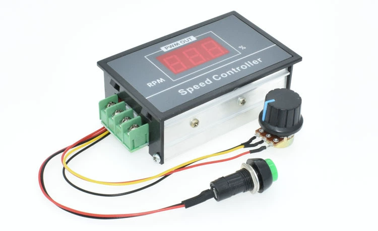 Цифровой дисплей ШИМ контроллер скорости двигателя постоянного тока 6V12V24V48V безэлектродный контроллер переключателя управления скоростью корпус дисплея