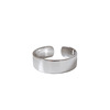 One size brand universal minimalistic glossy ring, silver 925 sample