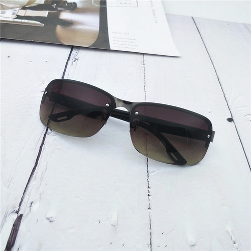 New men's sunglasses wholesale square single bridge half frame sunglasses sunglasses metal fashion eyes