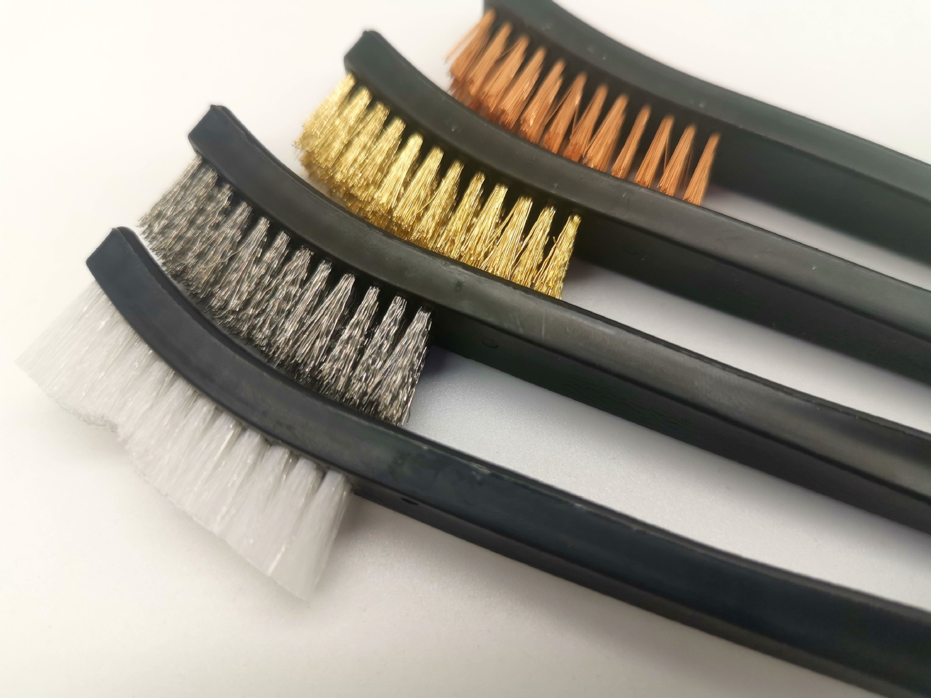 Naylon çift uçlu fırça tabancası fırça parlatma ve dekontaminasyon metal tel fırça bakır tel fırça aracı fırça üç parçalı set