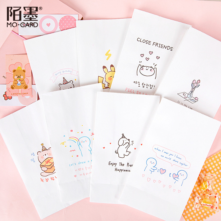 Mo ink white kraft paper folding gift bag heart gift 8 Bear gift hand account Korea graffiti 3
