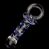 Pearl lock blue core hand pull crystal dildo adult sex products glass appliances men and women backyard masturbation device