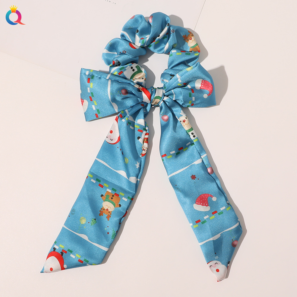 Bow Ribbon Sweet Christmas Simple Ponytail Large Intestine Hair Scrunchies display picture 8