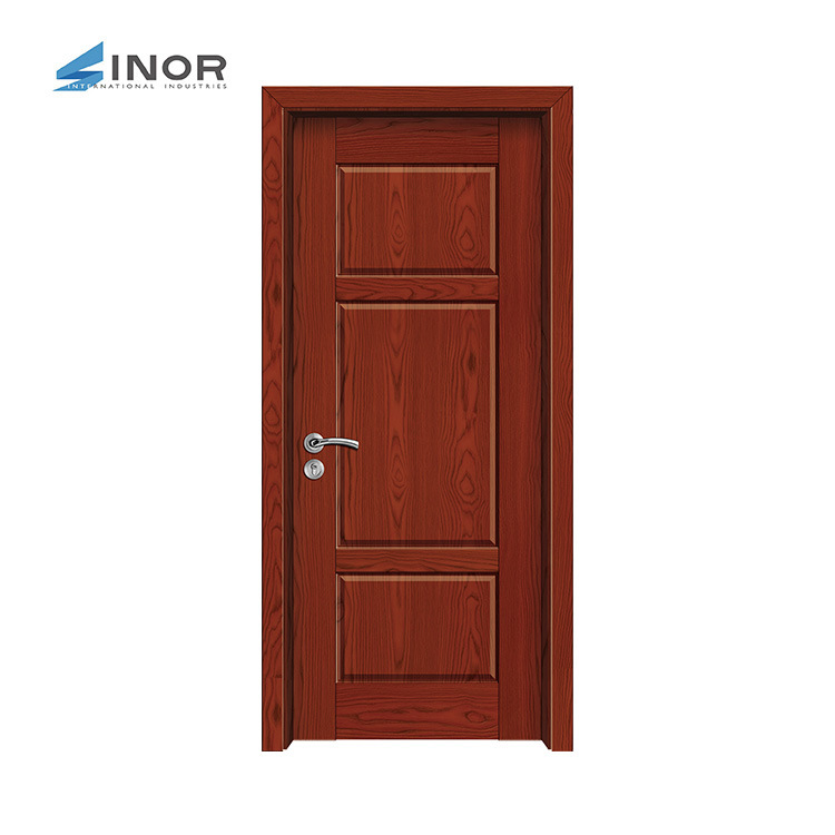 Juego de dormitorio moderno simple puerta de madera de cristal de carbono ecológico sin pintura de cristal de carbono habitación interior puerta de madera compuesta image 6