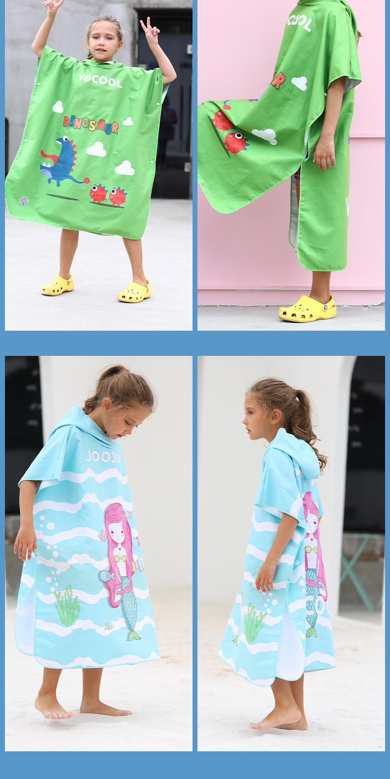 Pyjama de serviette absorbante d'impression de peignoir de séchage rapide d'enfants