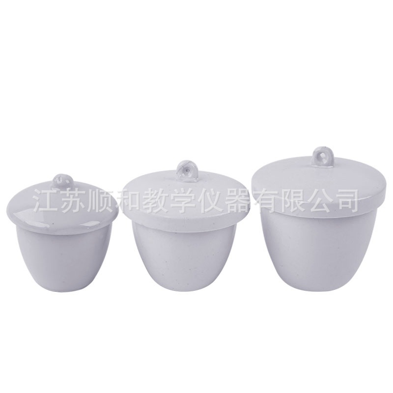 Crisol de cerámica con tapa 30/50/70ml, material de laboratorio para enseñanza química escolar