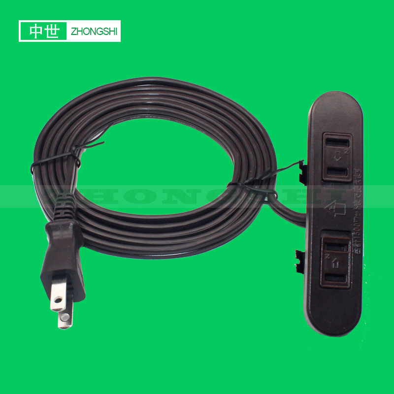 PSE日规插座电线带线15A125v日式桌面床头排插卡式嵌入式日标