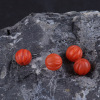 Cherry red organic round beads, carved accessory