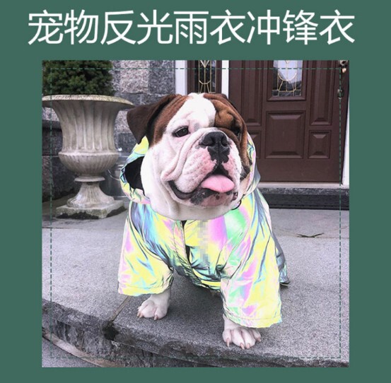 Pet Raincoat Trendy Brand Windproof and Rainproof North Dog Large Dog Raincoat Dog Pet Anti-Raincoat Rush Clothes
