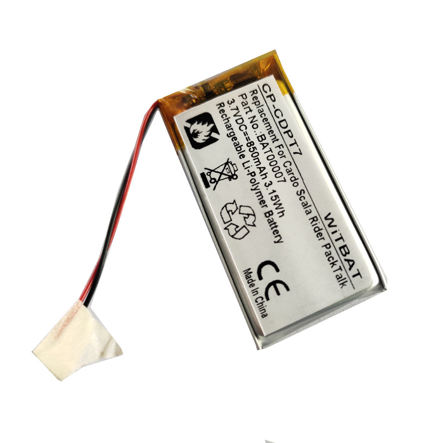 Batterie Li-Polymer 850 MAh 3,7 V Pour Cardo Packtalk Duo - Remplace BAT00007, Dimensions 56x26x6 Mm - 6