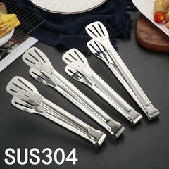 Three-line 304 barbecue tools food tongs bread tongs, thick heat insulation barbecue tongs, food tongs stainless steel tongs