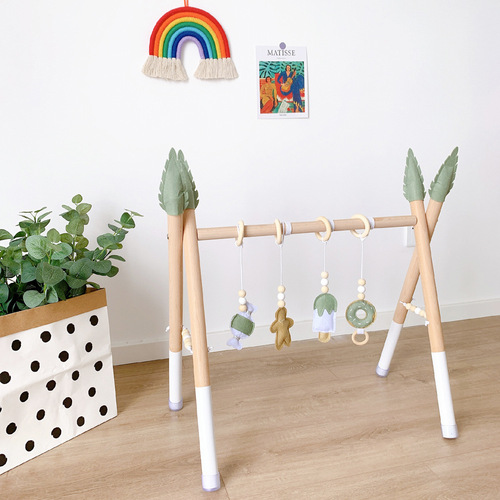 INS Decor Nordic Style Wooden Fitness Toy for Newborn Baby, Infant Fitness Frame, Children's Toy