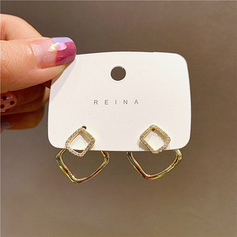 Korea Square Geometric  Wild Earrings display picture 9