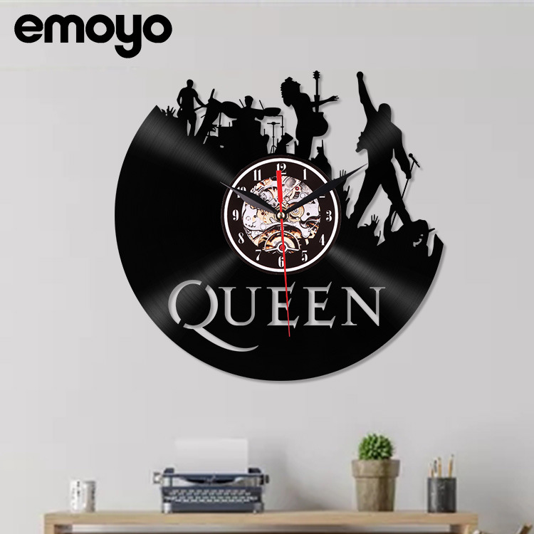 De estilo europeo creativo LED vinilo Reloj de pared Retro moda reina dormitorio decorativo Pared de cuarzo simple reloj