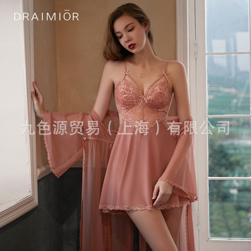 Dame for a long time, elegant and charming, lace lingerie set, passionate, lace sleepwear, strapless dress, passionate set, wholesale qqny