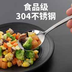廠家直供304不鏽鋼勺子 韓式勺長柄家用調羹 吃飯餐點湯匙攪拌勺