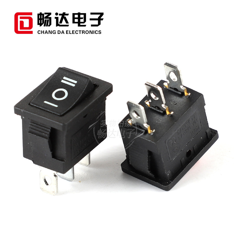 船型开关KCD11黑色10x15翘板开关两2脚三3脚两2档三3档船形开关