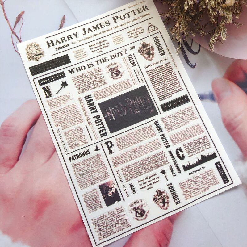 diy new Japanese manicure stickers thin transparent back adhesive stickers English newspaper series four wholesale manufacturers direct supply
