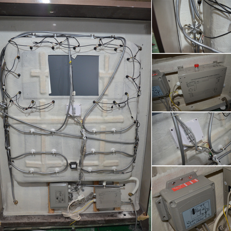 Sala de vapor blanca en forma de abanico de 1,5 m con bañera sala de sauna de vapor húmedo baño completo baño Baño