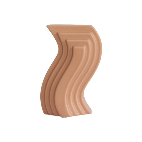 Modern Minimalist Nordic Ultra-minimalist Geometric S-shaped Ceramic Vase Vase Stand Sample Room Sales Office Soft Decoration