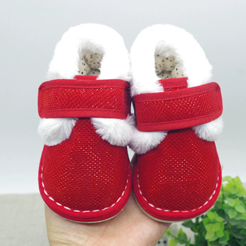 Зимние Детские хлопковые туфли ручной работы, хлопковые утолщенные детские туфли из лазаньи