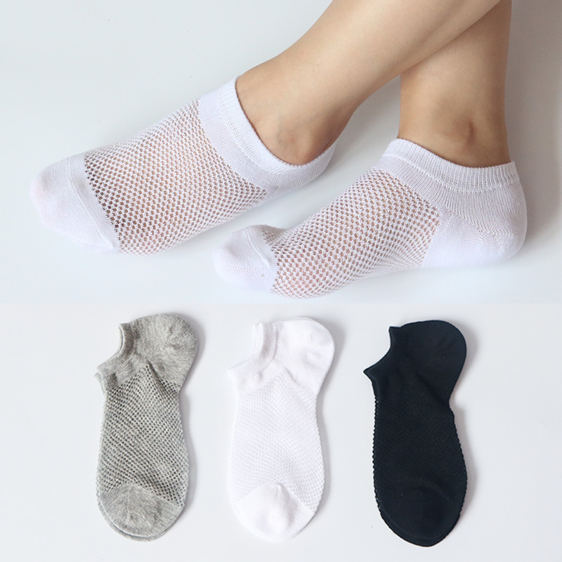Socks Women's Spring and Summer New Breathable Large Mesh Boat Socks Women's Joker Solid Color Cotton Shallow Mouth Short Socks Wholesale