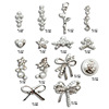 Jewelry, three dimensional nail decoration from pearl with bow, metal human head contains rose for nails