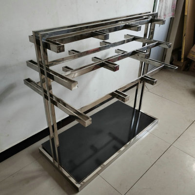 不锈钢双面裤台中岛架 服装店挂裤子的展示架 挂西裤挂牛仔裤优惠|ms