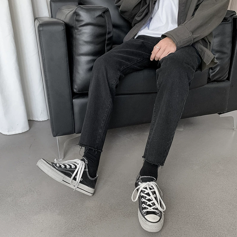 Summer retro trend jeans, universal trousers, Korean style, for teenagers, loose straight fit