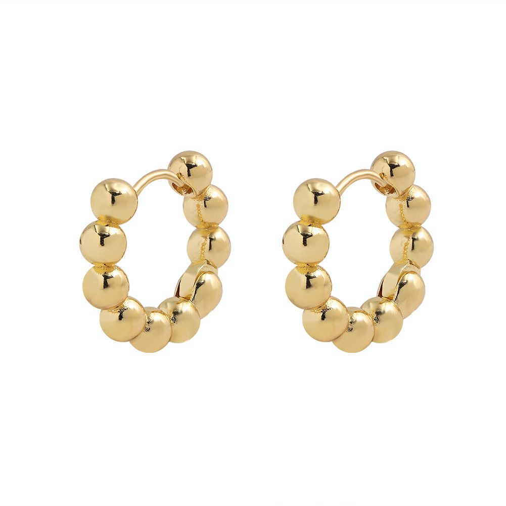 Retro Einfache Kupfer Gold Kreis Ohrringe display picture 8