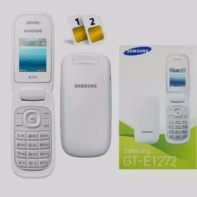 跨境手机  E1272 GSM 非智能双卡翻盖老人老年按键小手机