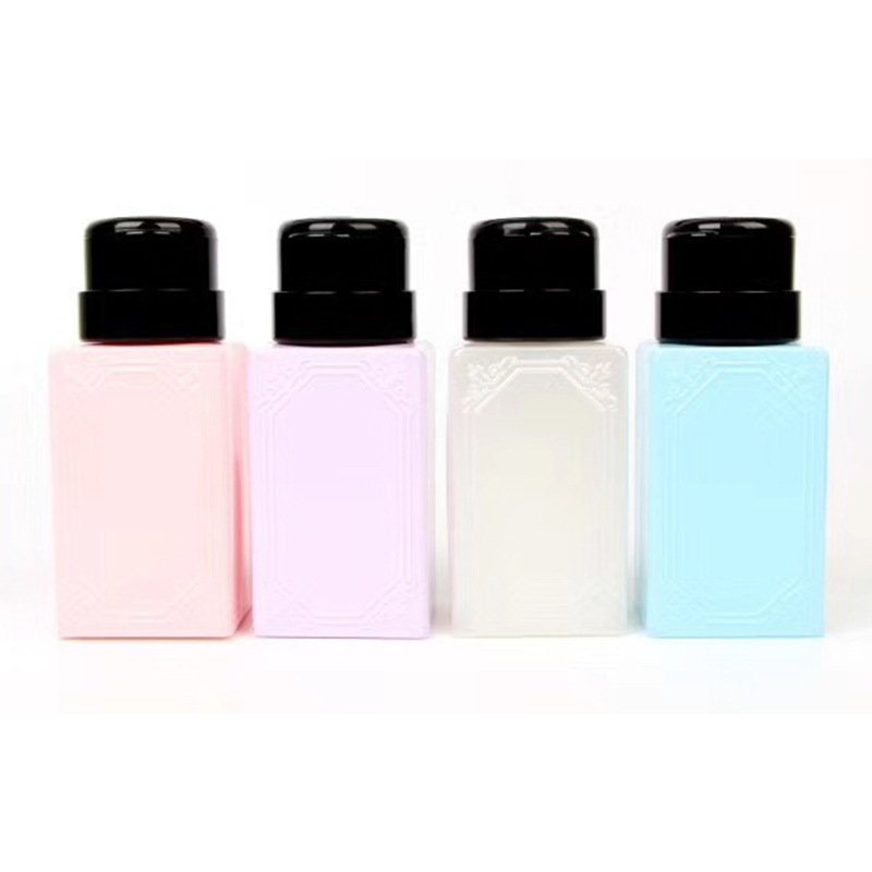 Botella de presión de herramientas de manicura, botella de lavado de uñas, botella de lavado de uñas, botella de presión de alcohol, botella de aspiración de uñas con bloqueo, botella vacía a prueba de fugas