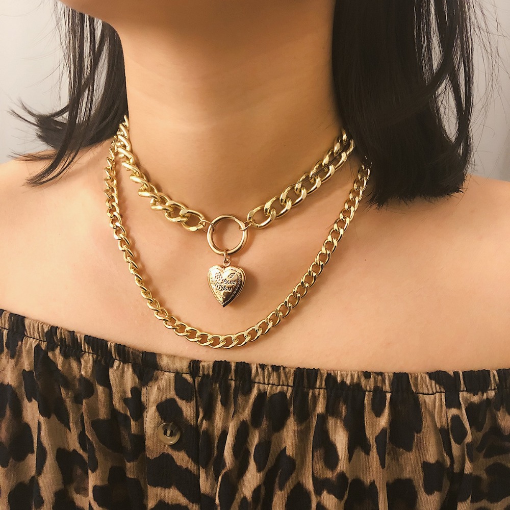 New Fashion Exaggerated Chain Simple Female Pendant Multilayer Necklace Wholesale display picture 5