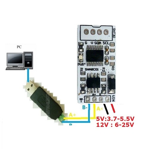 SHT30 Temperature and Humidity Sensor RS485 Bus Modbus RTU Module SHA8C01