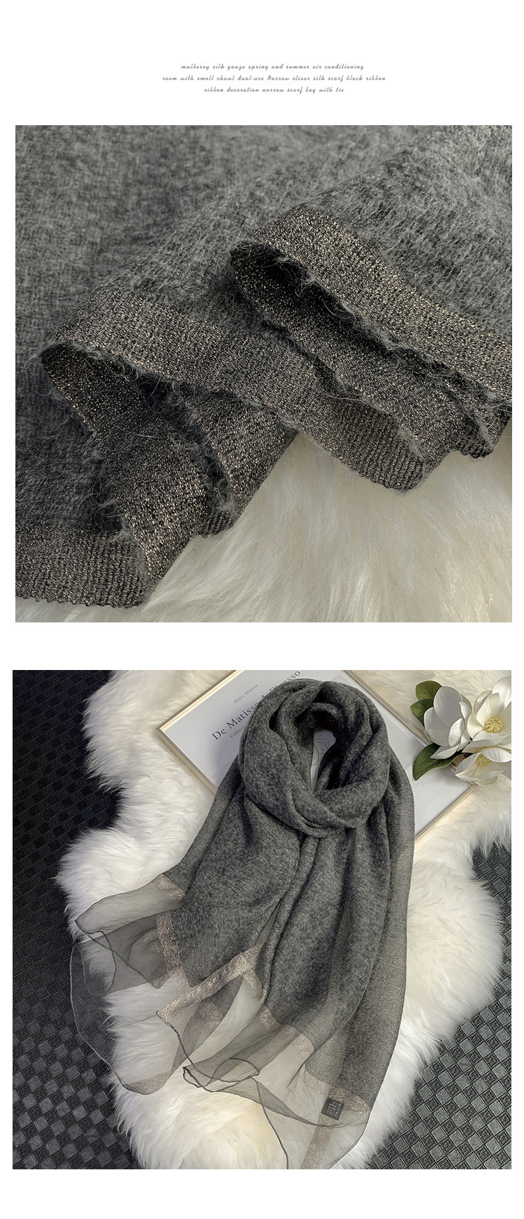 Fashion Elegant Wool Long Silk Scarf display picture 3